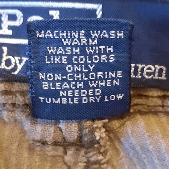 Polo Ralph Lauren Pants Mens 36x34 Brown Corduroy Pleated Preppy Classic - Picture 15 of 16